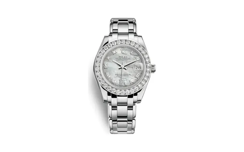 Rolex Datejust Pearlmaster 34 White Gold Diamond Mother of Pearl Roman