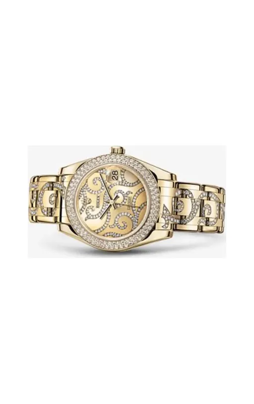 Rolex Datejust Pearlmaster 34 Yellow Gold Diamond Arabesque