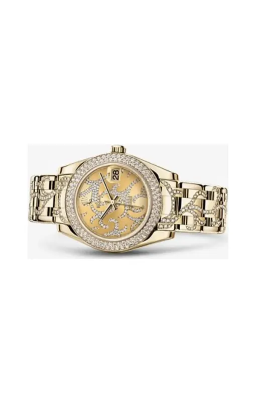 Rolex Datejust Pearlmaster 34 Yellow Gold Diamond Flammee