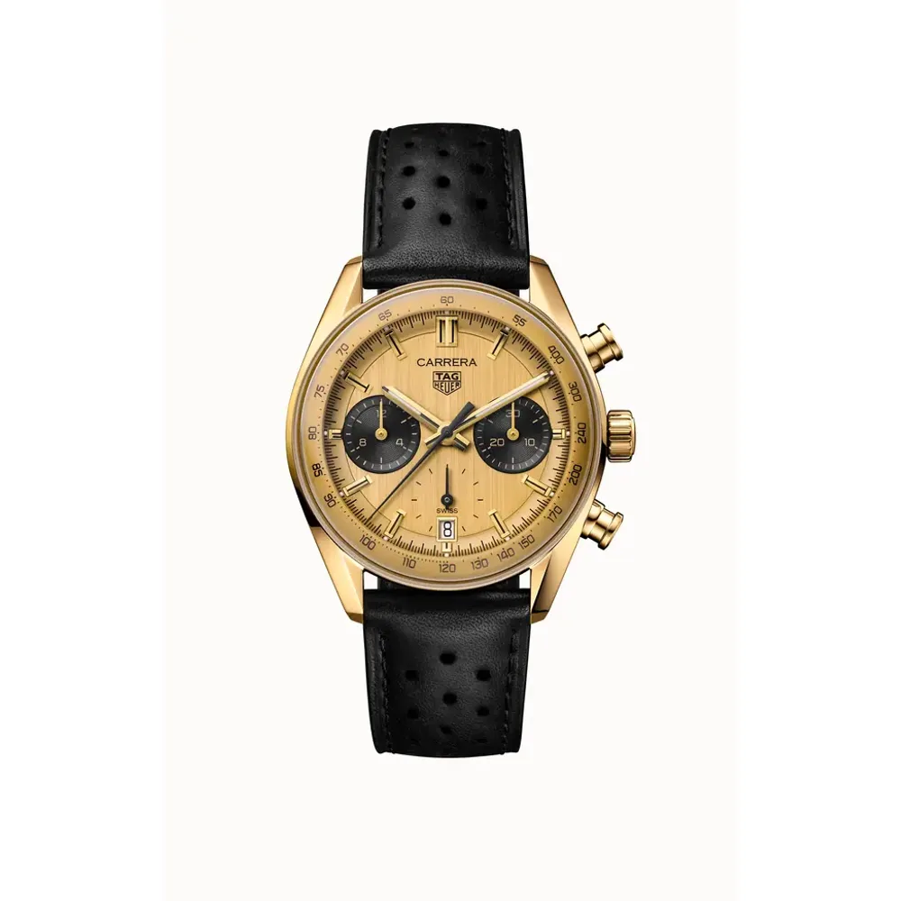 TAG Heuer Carrera Chronograph Automatic, 39 mm, 18K 3N yellow gold