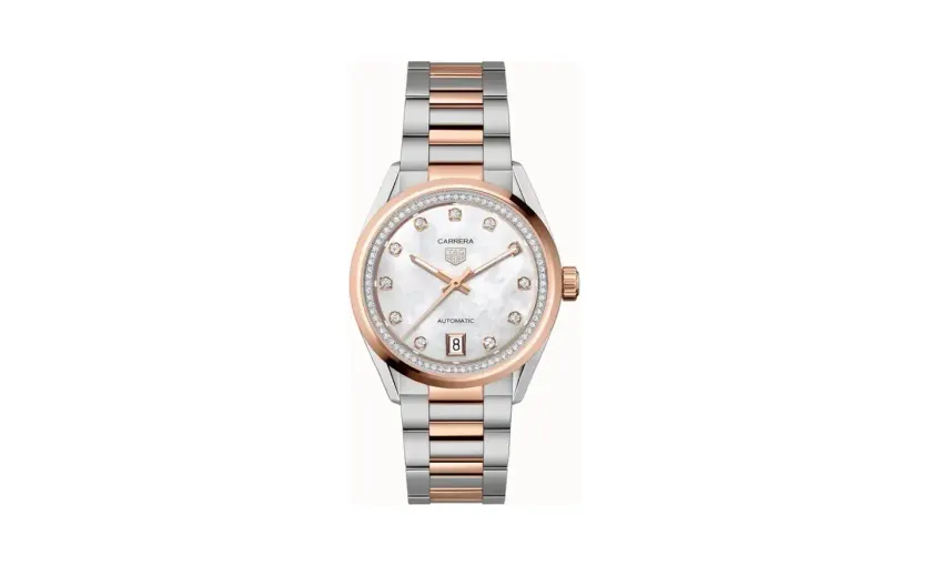 TAG Heuer Carrera Date Automatic, 36 mm, Steel & Rose Gold