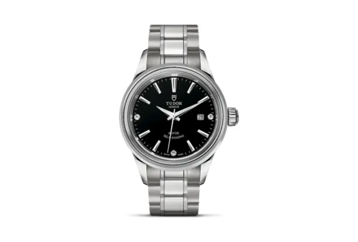 Tudor Style 28 Stainless Steel / Black-Diamond / Bracelet