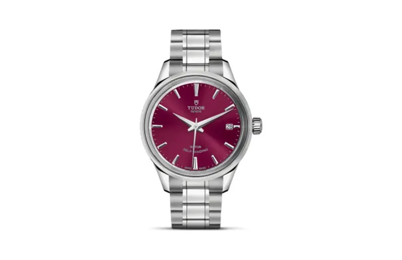 Tudor Style 34 Stainless Steel / Burgundy / Bracelet
