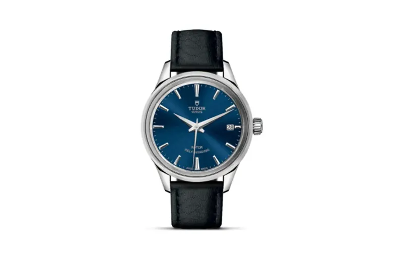 Tudor Style 34 Stainless Steel / Blue / Strap
