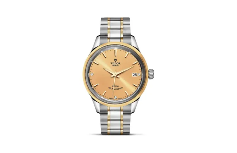 Tudor Style 34 Stainless Steel / Yellow Gold / Champagne-Diamond / Bracelet
