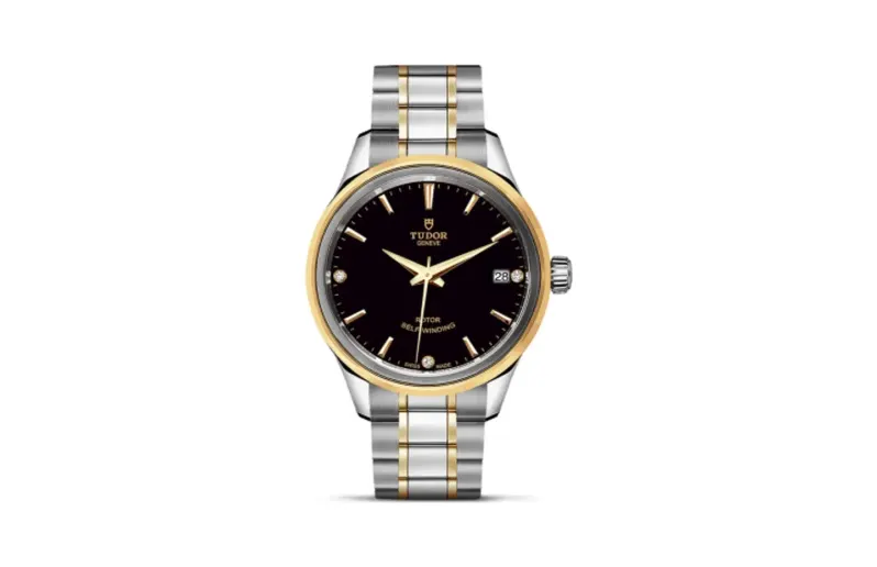 Tudor Style 34 Stainless Steel / Yellow Gold / Black-Diamond / Bracelet