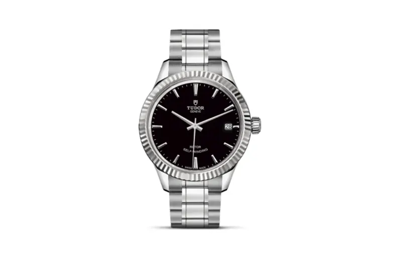 Tudor Style 34 Stainless Steel / Fluted / Black / Bracelet