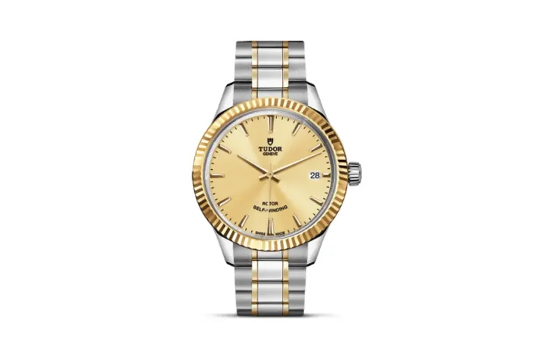 Tudor Style 34 Stainless Steel / Yellow Gold / Fluted / Champagne / Bracelet