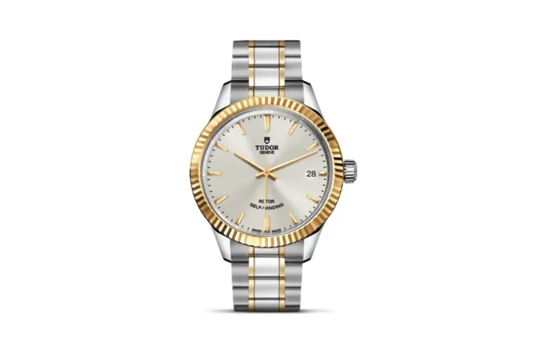 Tudor Style 34 Stainless Steel / Yellow Gold / Fluted / Silver / Bracelet