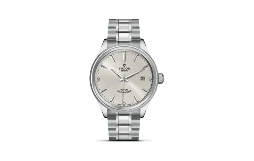Tudor Style 38 Stainless Steel / Silver-Diamond / Bracelet