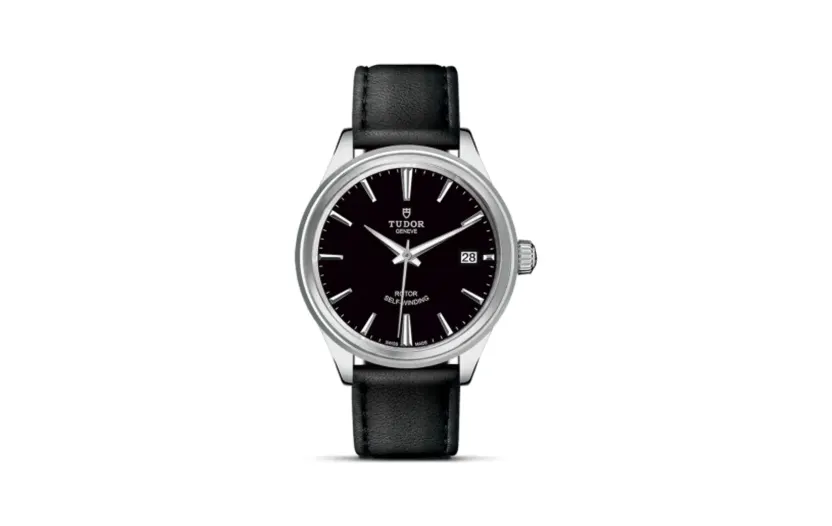 Tudor Style 38 Stainless Steel / Black / Strap