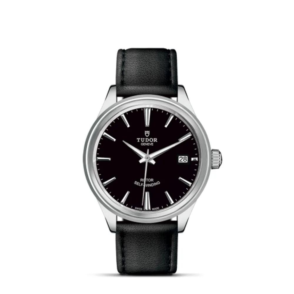 Tudor Style 38 Stainless Steel / Black / Strap