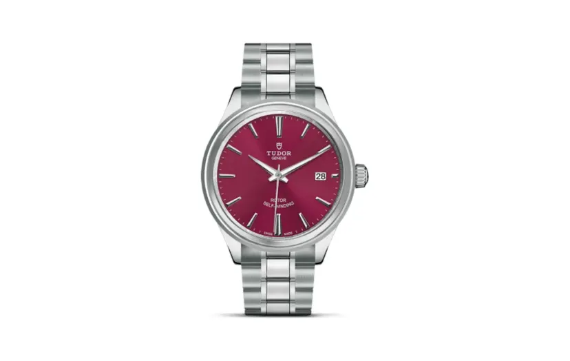 Tudor Style 38 Stainless Steel / Burgundy / Bracelet