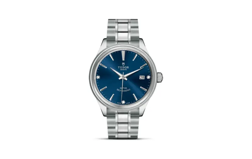 Tudor Style 38 Stainless Steel / Blue-Diamond / Bracelet