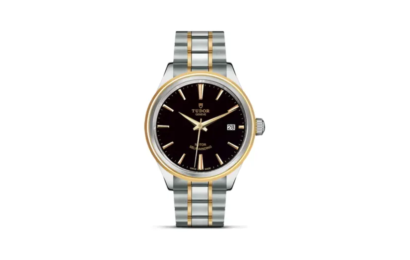 Tudor Style 38 Stainless Steel / Yellow Gold / Black / Bracelet