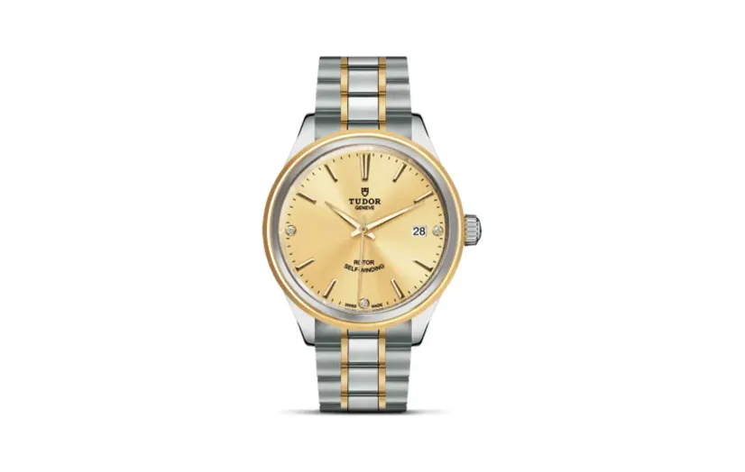 Tudor Style 38 Stainless Steel / Yellow Gold / Champagne-Diamond / Bracelet