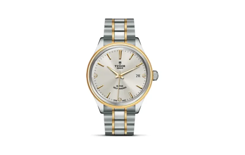Tudor Style 38 Stainless Steel / Yellow Gold / Silver-Diamond / Bracelet