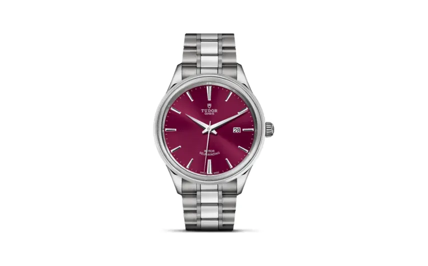 Tudor Style 41 Stainless Steel / Burgundy / Bracelet