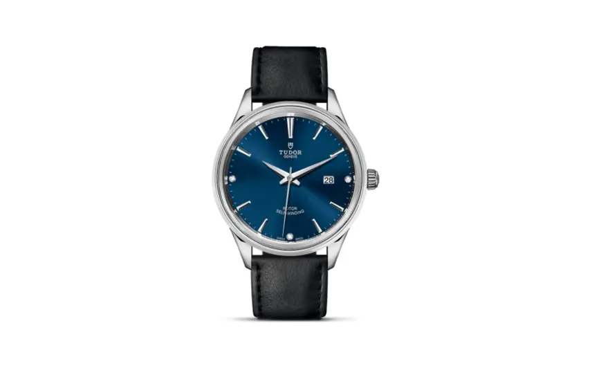 Tudor Style 41 Stainless Steel / Blue-Diamond / Strap