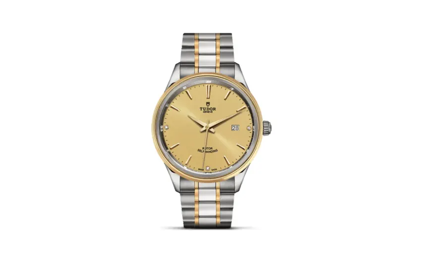 Tudor Style 41 Stainless Steel / Yellow Gold / Champagne-Diamond / Bracelet