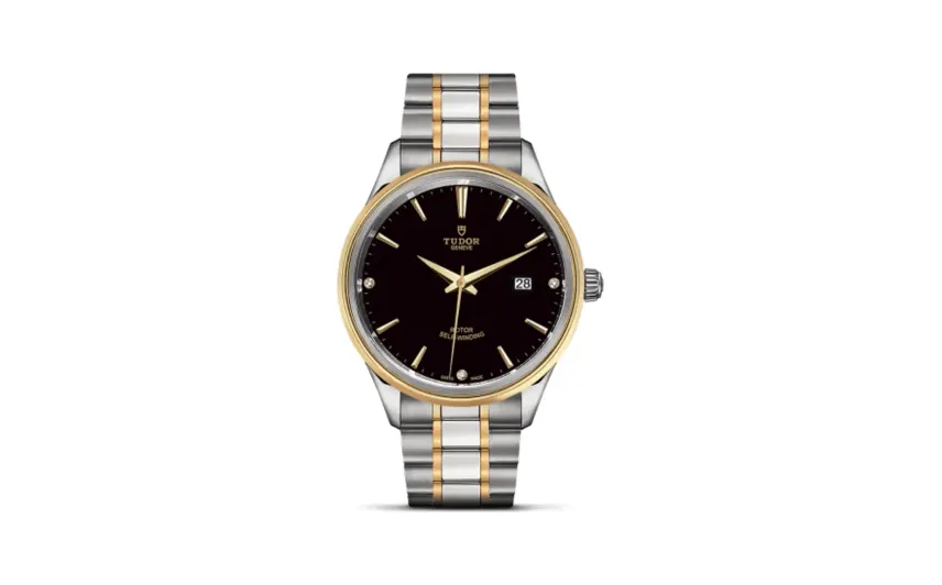Tudor Style 41 Stainless Steel / Yellow Gold / Black-Diamond / Bracelet