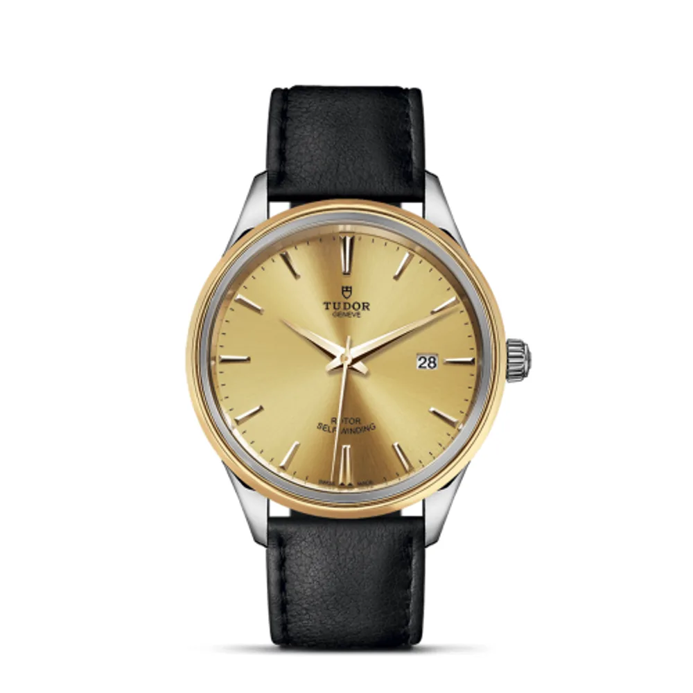 Tudor Style 41 Stainless Steel / Yellow Gold / Champagne / Strap