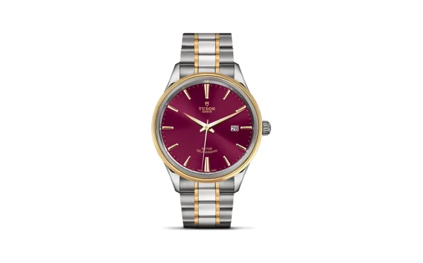 Tudor Style 41 Stainless Steel / Yellow Gold / Burgundy / Bracelet