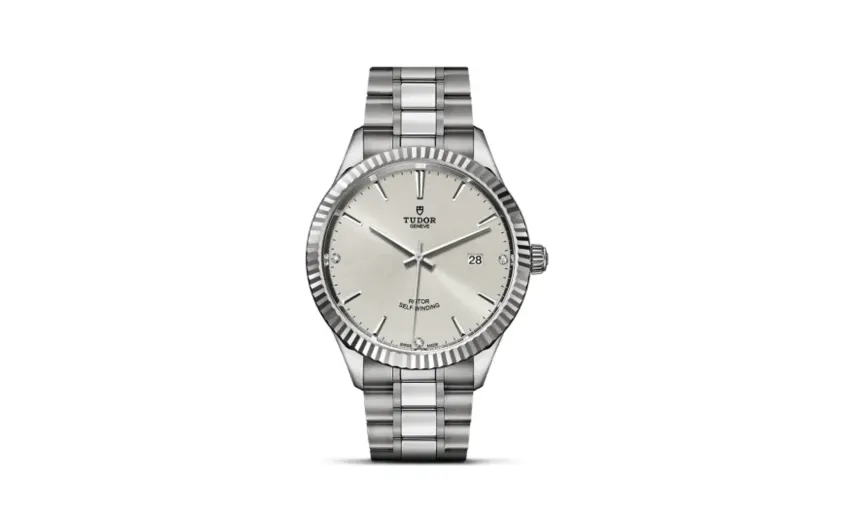 Tudor Style 41 Stainless Steel / Fluted / Silver-Diamond / Bracelet