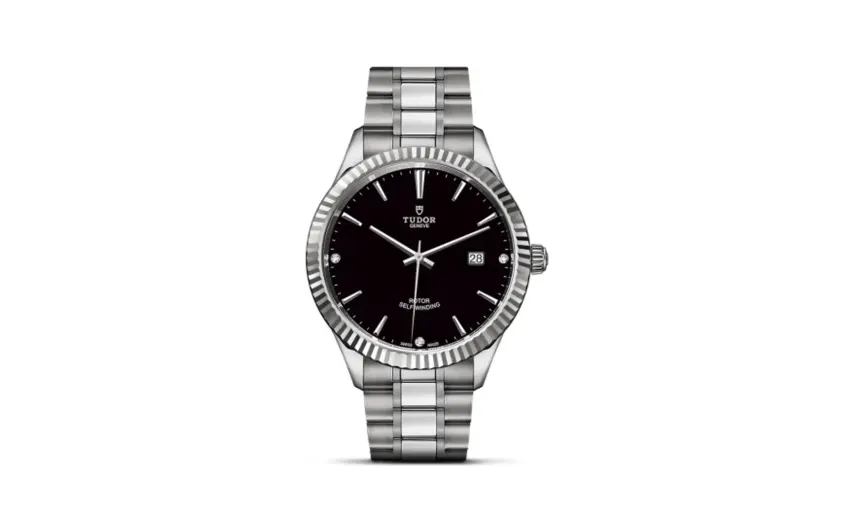 Tudor Style 41 Stainless Steel / Fluted / Black-Diamond / Bracelet