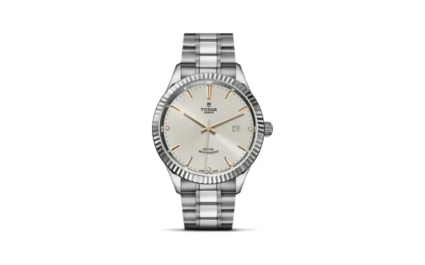 Tudor Style 41 Stainless Steel / Fluted / Silver-Diamond / Bracelet