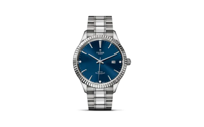 Tudor Style 41 Stainless Steel / Fluted / Blue-Diamond / Bracelet