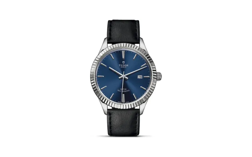 Tudor Style 41 Stainless Steel / Fluted / Blue / Strap