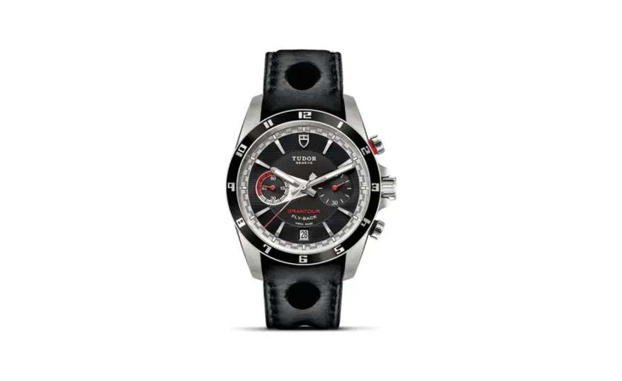 Tudor Grantour Flyback Stainless Steel / Black / Strap