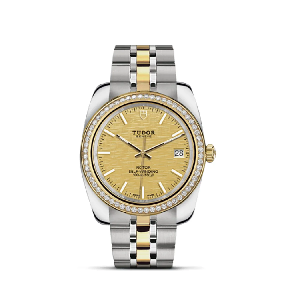 Tudor Classic 38 Stainless Steel / Yellow Gold / Diamond / Champagne / Bracelet