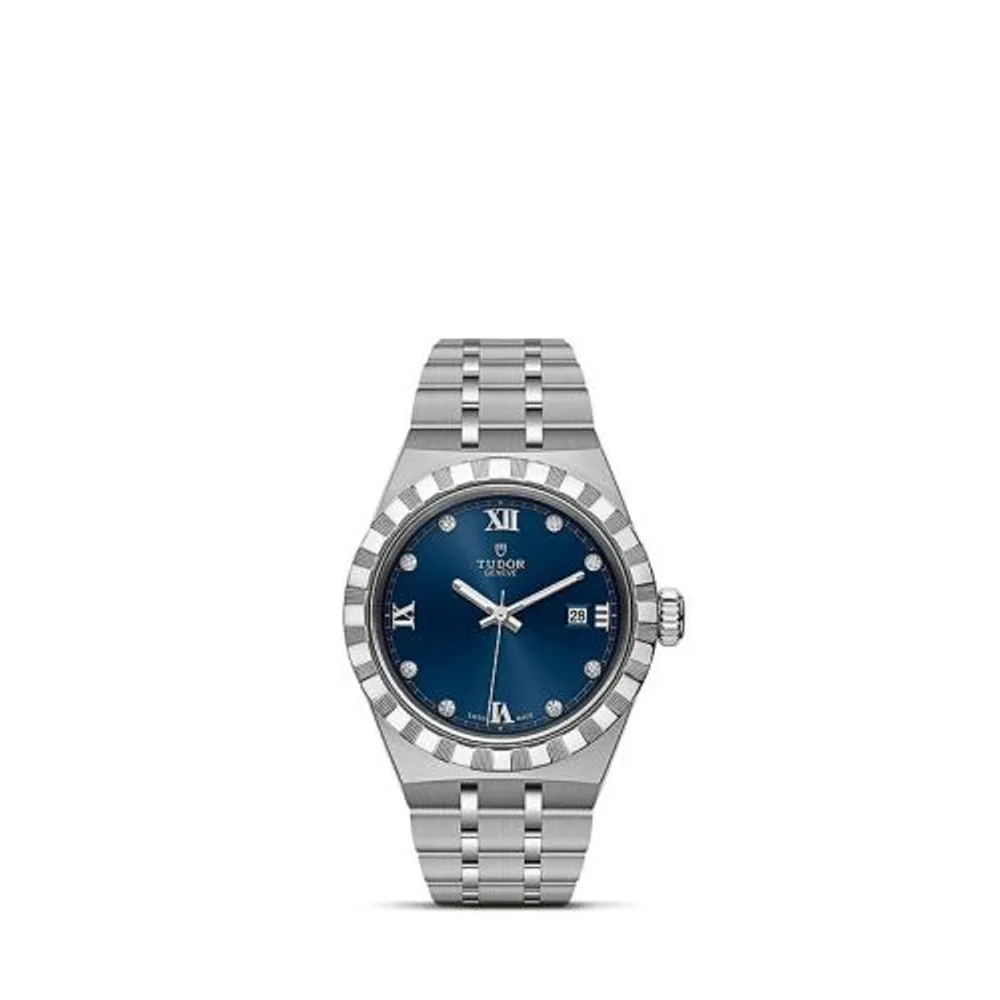 Tudor Royal Date 28 Stainless Steel / Blue - Diamond
