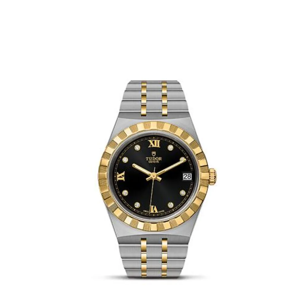 Tudor Royal Date 34 Stainless Steel / Yellow Gold / Black - Diamond