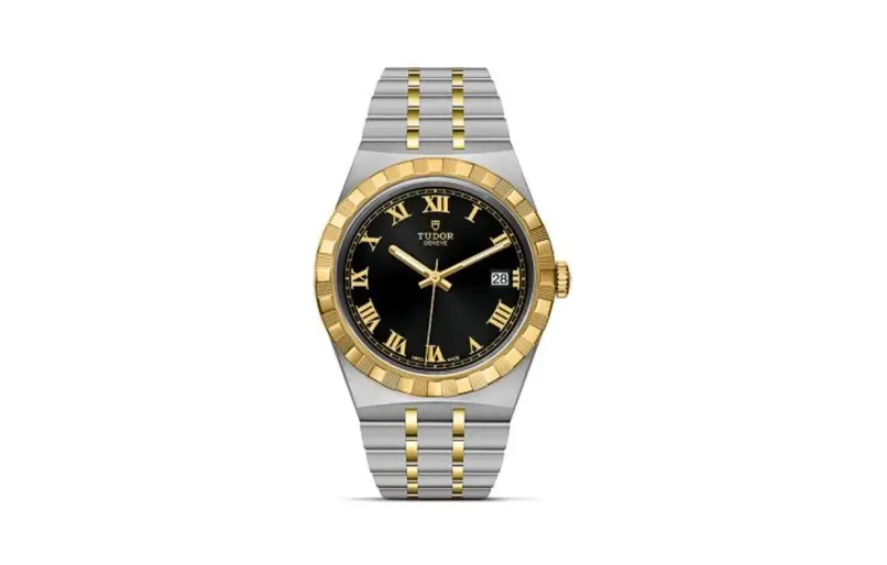 Tudor Royal Date 38 Stainless Steel / Yellow Gold / Black - Roman