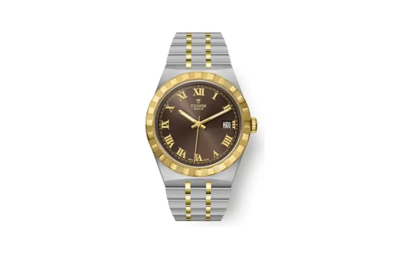 Tudor Royal Date 38 Stainless Steel / Yellow Gold / Chocolate - Roman