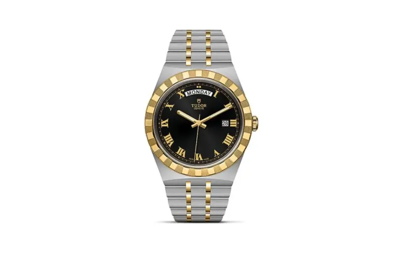 Tudor Royal Day-Date 41 Stainless Steel / Yellow Gold / Black - Roman