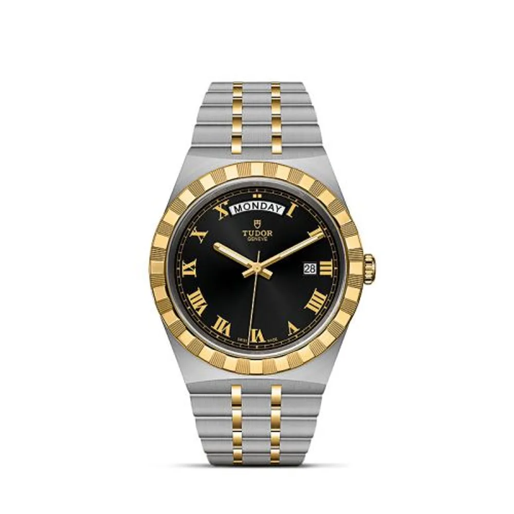 Tudor Royal Day-Date 41 Stainless Steel / Yellow Gold / Black - Roman