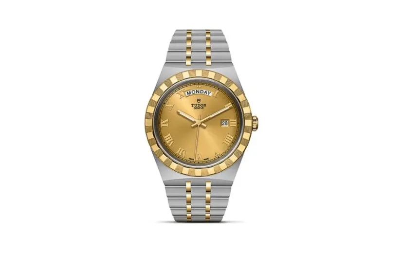 Tudor Royal Day-Date 41 Stainless Steel / Yellow Gold / Champagne - Roman