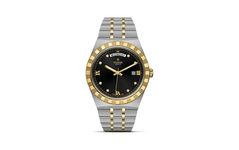 Tudor Royal Day-Date 41 Stainless Steel / Yellow Gold / Black - Diamond