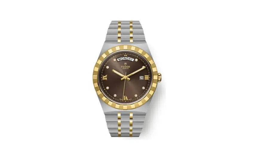 Tudor Royal Day-Date 41 Stainless Steel / Yellow Gold / Chocolate - Diamond