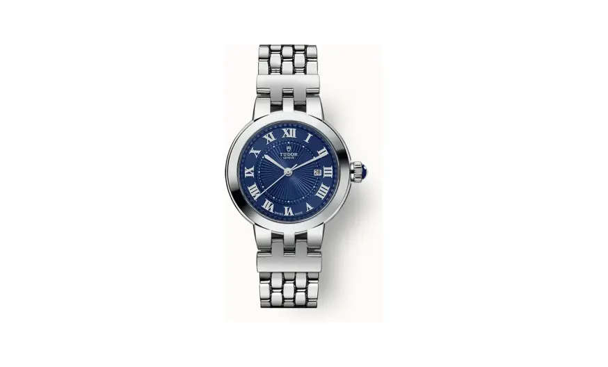 Tudor Clair de Rose, 30mm steel case, Blue dial