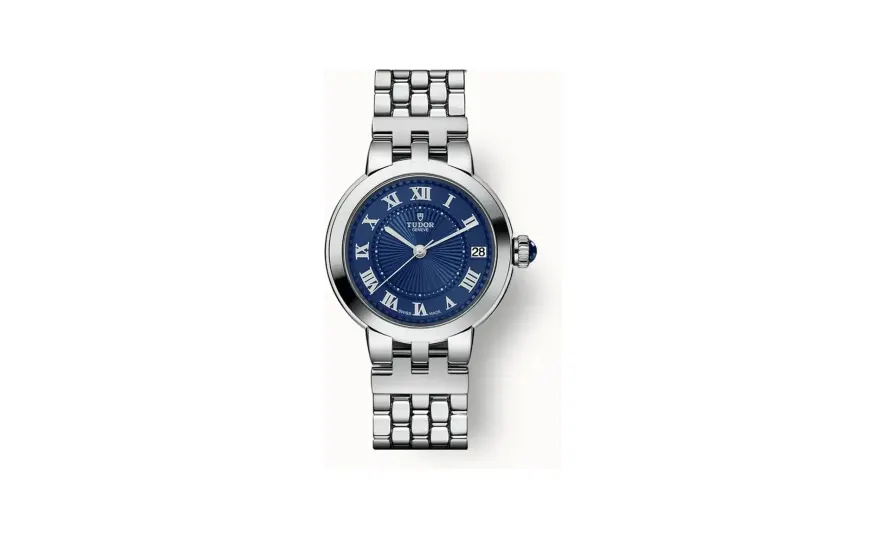 Tudor Clair de Rose, 34mm steel case, Blue dial