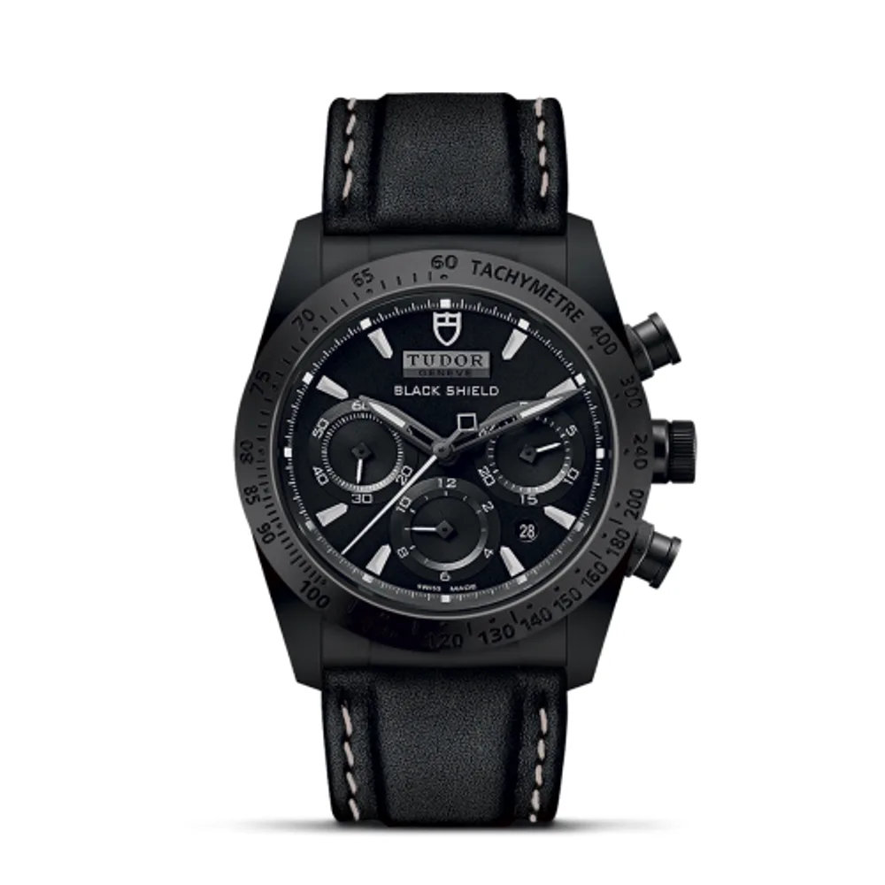 Tudor Fastrider Black Shield Ceramic / Black / Leather