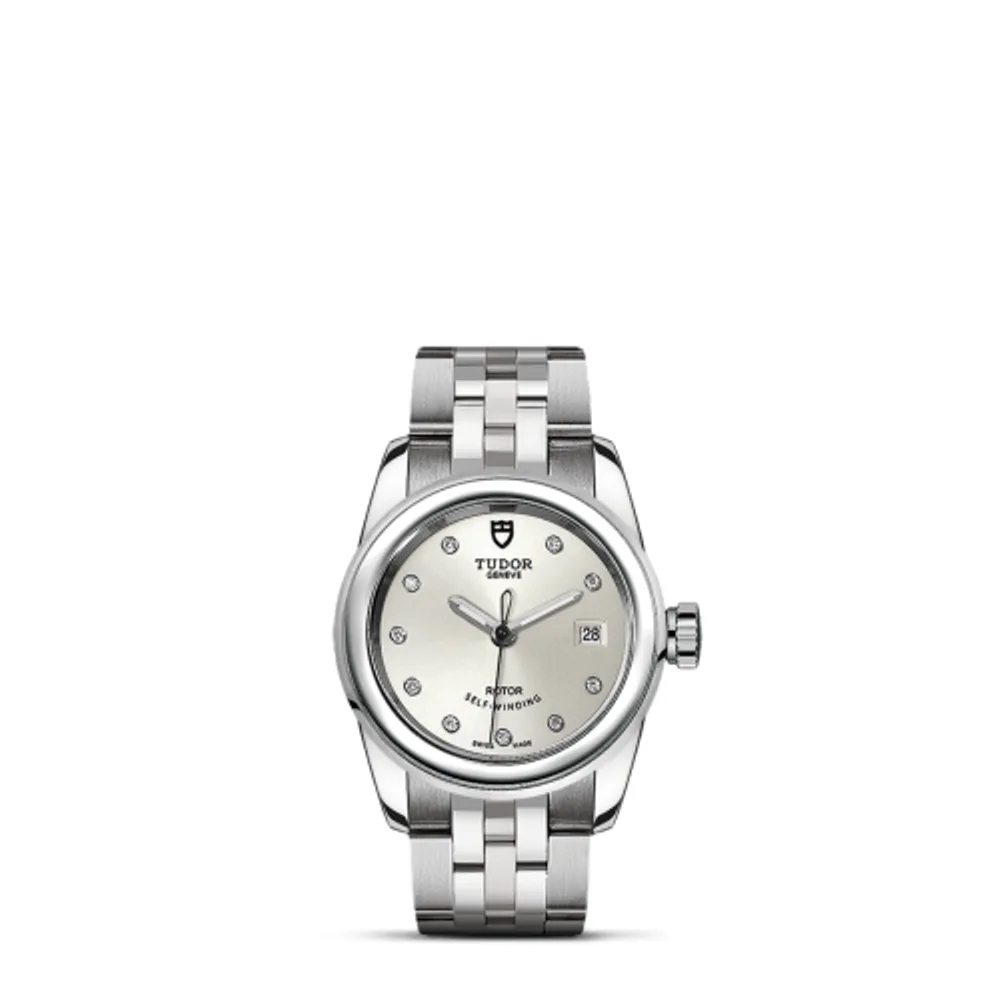 Tudor Glamour Date 26 Stainless Steel / Silver-Diamond / Bracelet