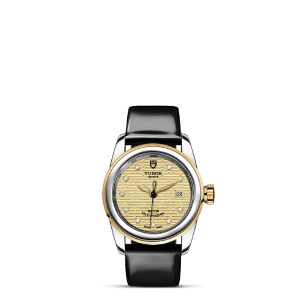 Tudor Glamour Date 26 Stainless Steel / Yellow Gold / Jacquard Champagne-Diamond / Strap