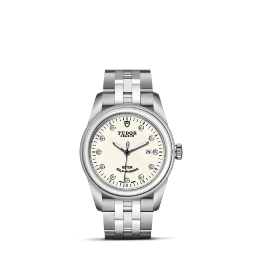 Tudor Glamour Date 31 Stainless Steel / Opaline-Diamond / Bracelet