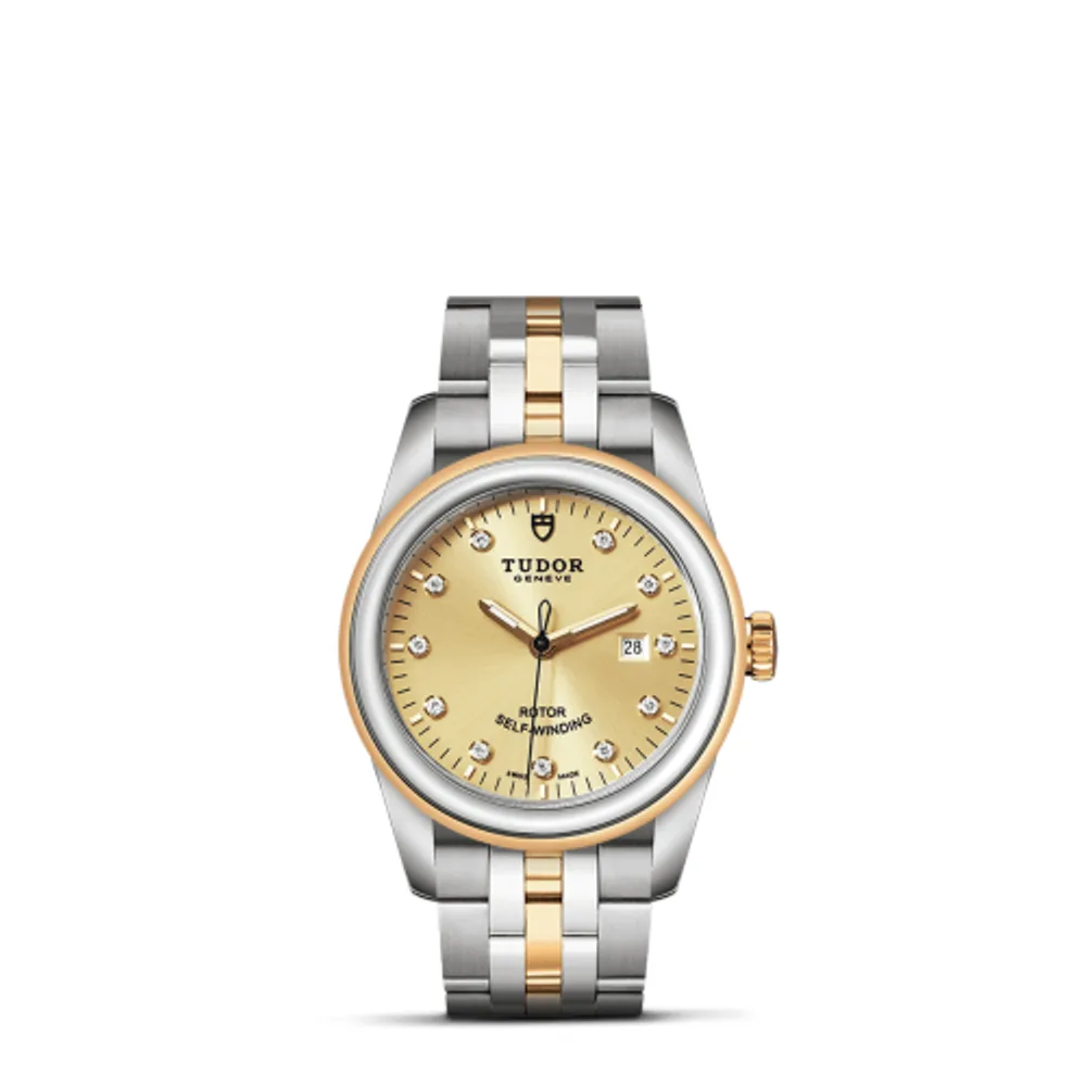 Tudor Glamour Date 31 Stainless Steel / Yellow Gold / Champagne-Diamond / Bracelet